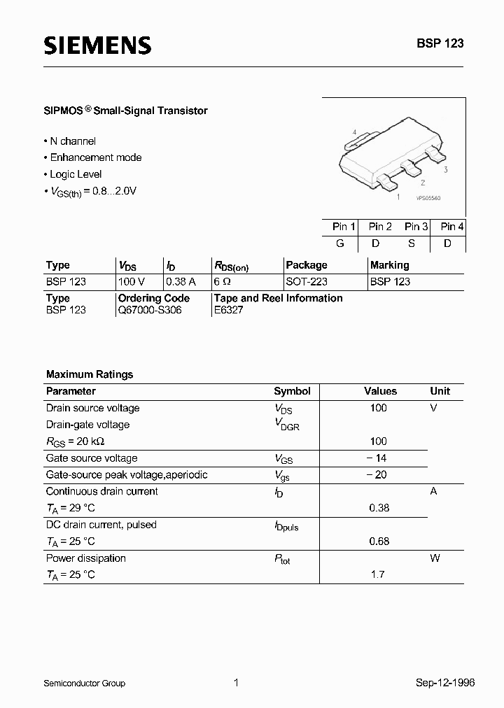 BSP123_324494.PDF Datasheet