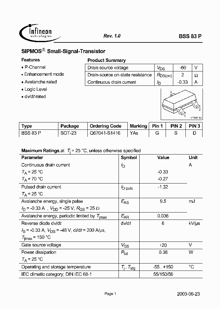 BSS83P_323010.PDF Datasheet