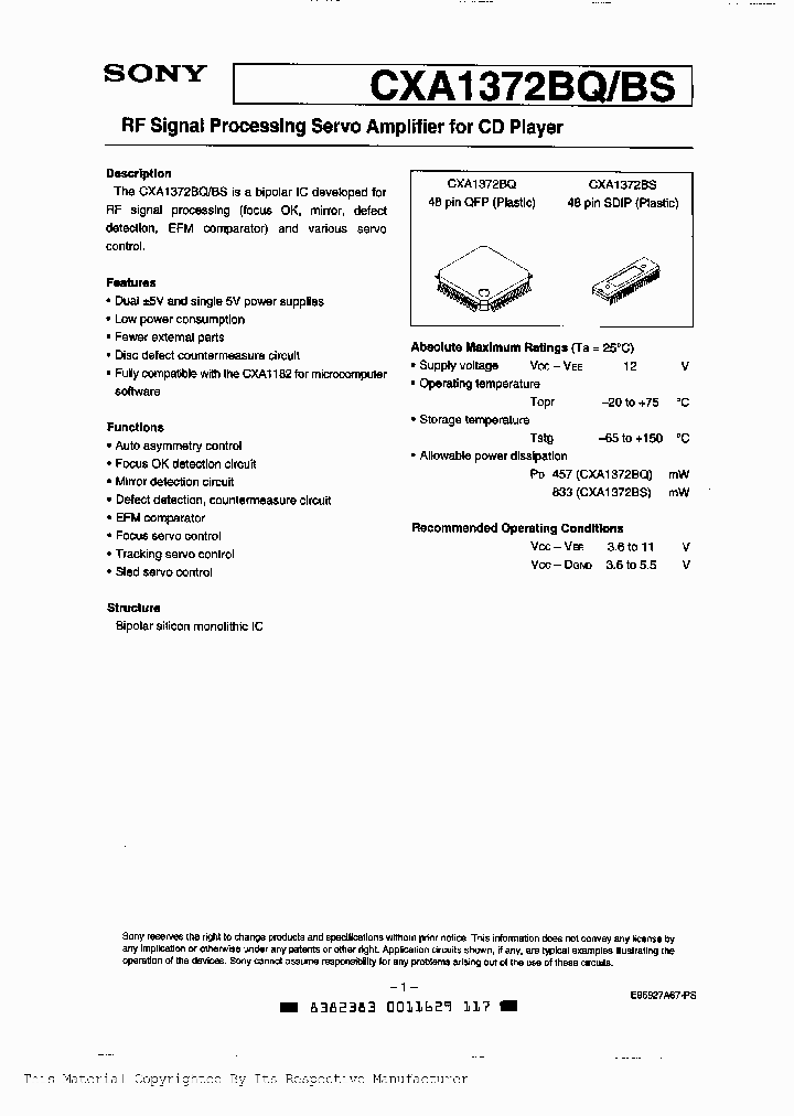 CXA1372BS_364427.PDF Datasheet