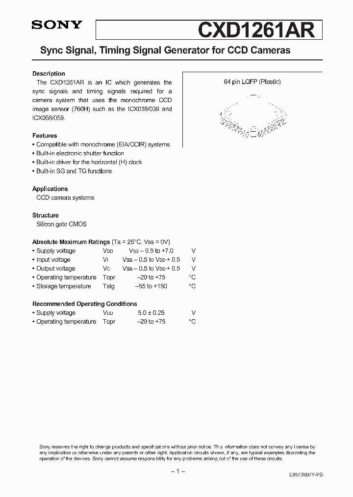 CXD1261_101594.PDF Datasheet
