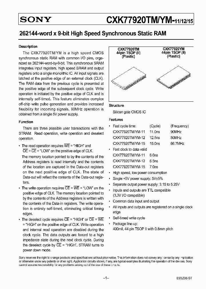 CXK77920YM_321565.PDF Datasheet