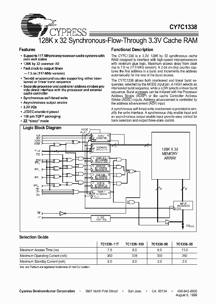 CY7C1338_184647.PDF Datasheet