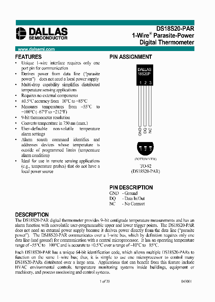 DS18S20-PAR_198037.PDF Datasheet
