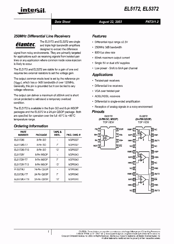 EL5172IS_313037.PDF Datasheet