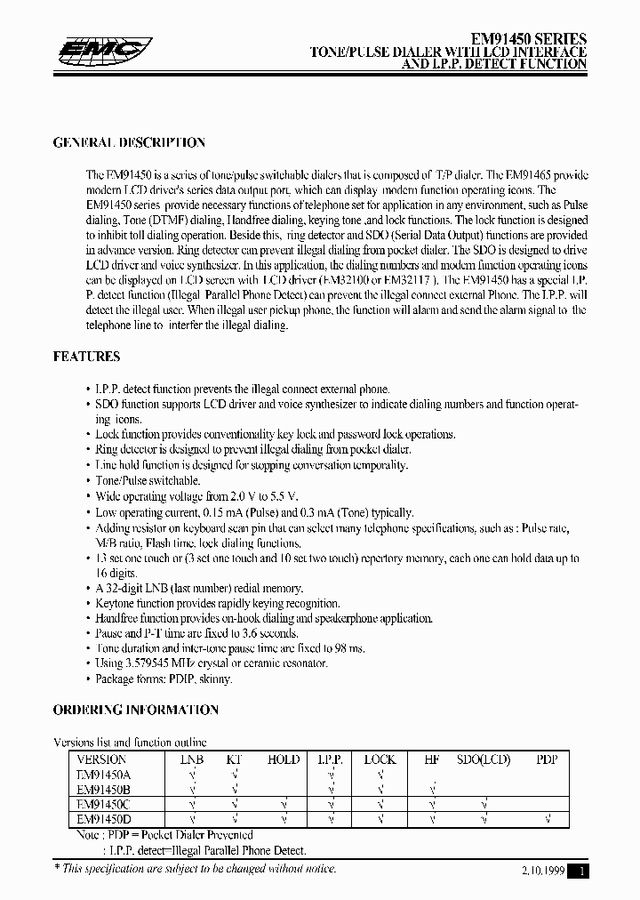 EM91450CP_319145.PDF Datasheet
