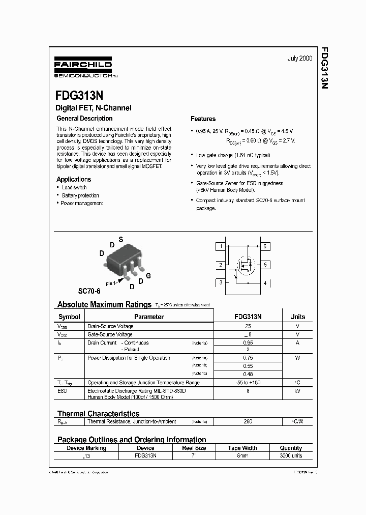 FDG313N_308797.PDF Datasheet