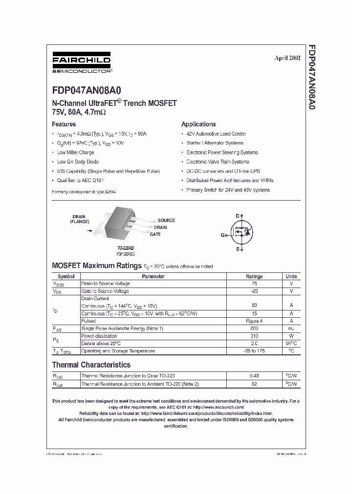 FDP047AN08_357938.PDF Datasheet