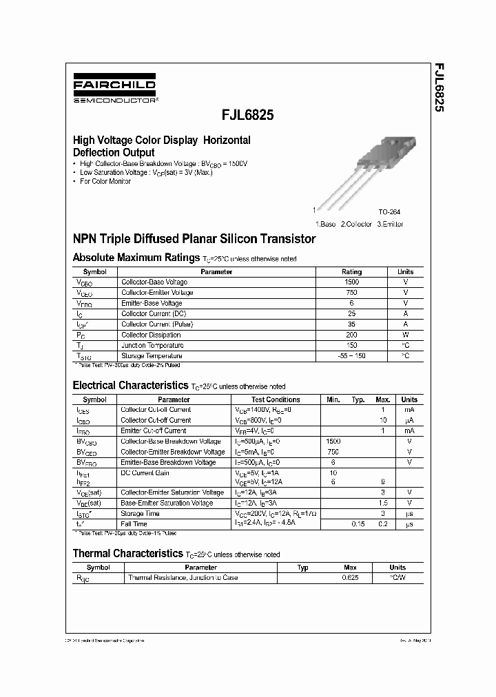 FJL6825_346089.PDF Datasheet