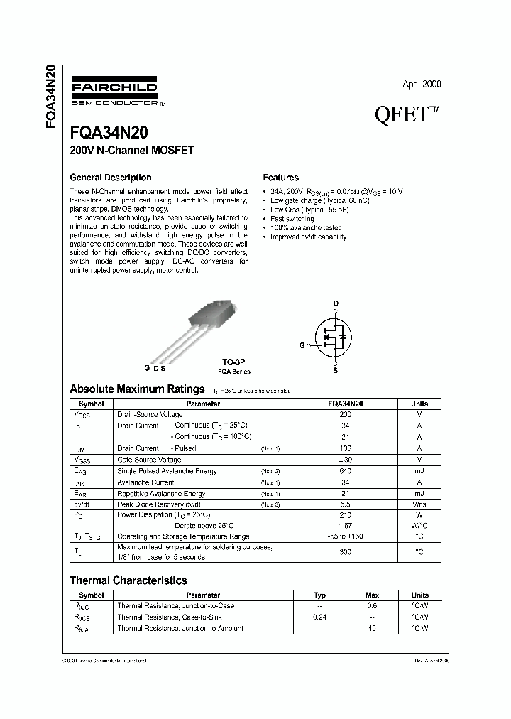 FQA34N20_334498.PDF Datasheet