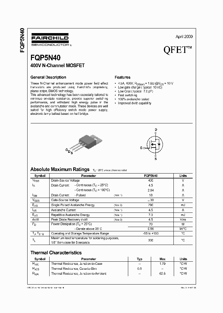 FQP5N40_307443.PDF Datasheet