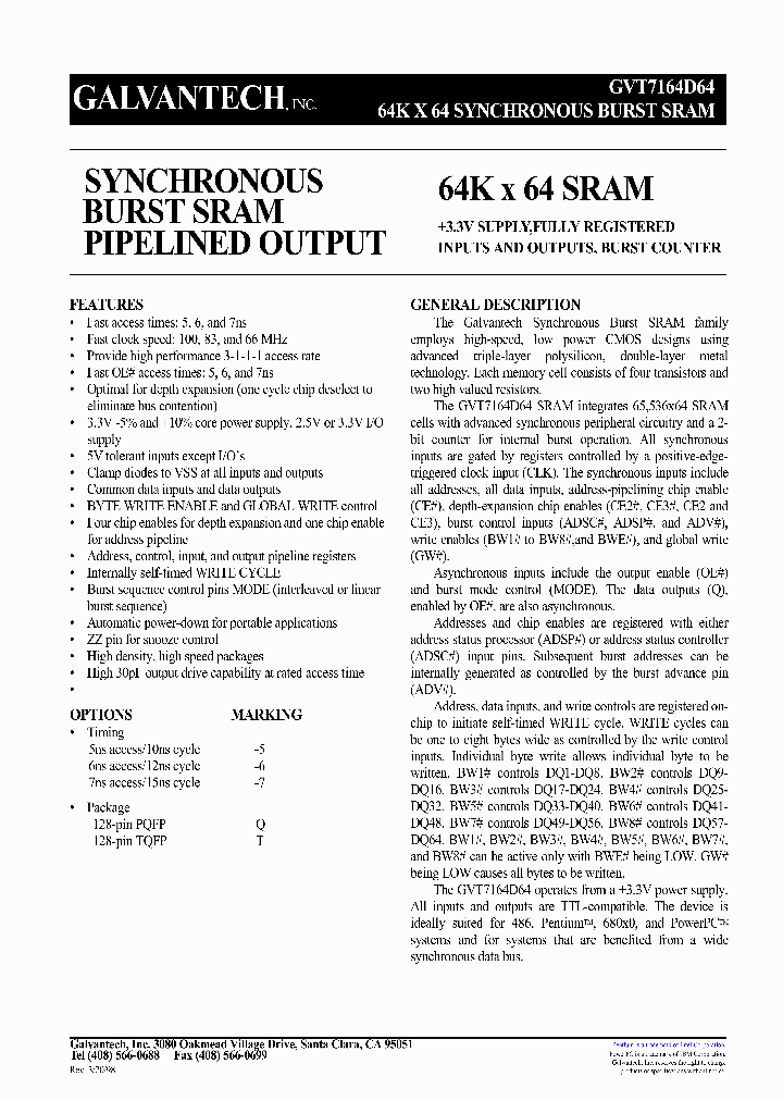 GVT7164D64_308677.PDF Datasheet