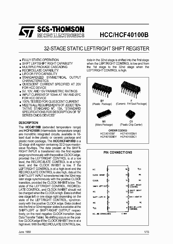 HCF40100B_345278.PDF Datasheet