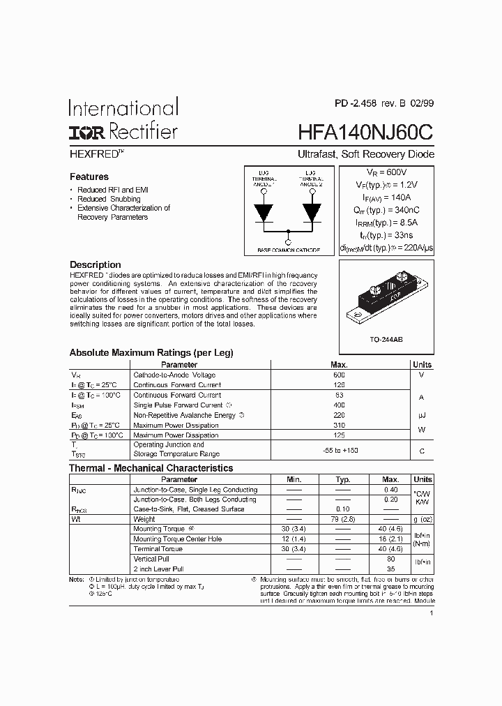 HFA140NJ60C_312903.PDF Datasheet