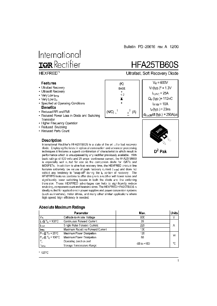 HFA25TB60S_199661.PDF Datasheet