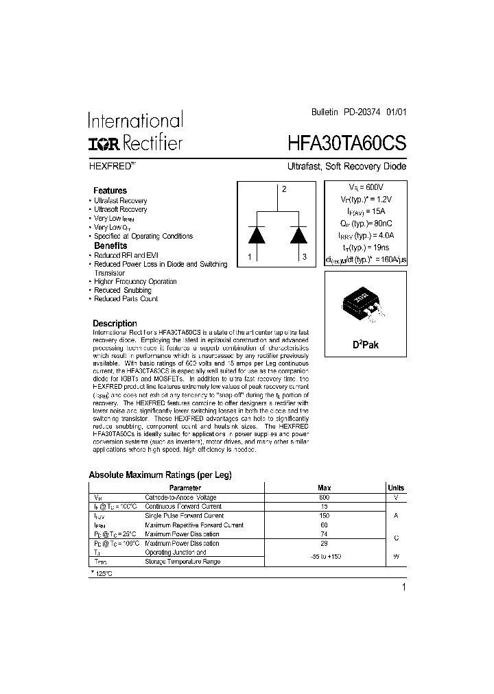 HFA30TA60CS_346396.PDF Datasheet