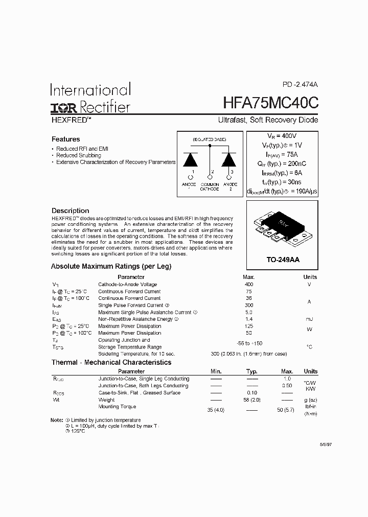 HFA75MC40C_324538.PDF Datasheet