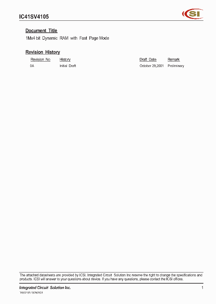 IC41SV4105_336789.PDF Datasheet