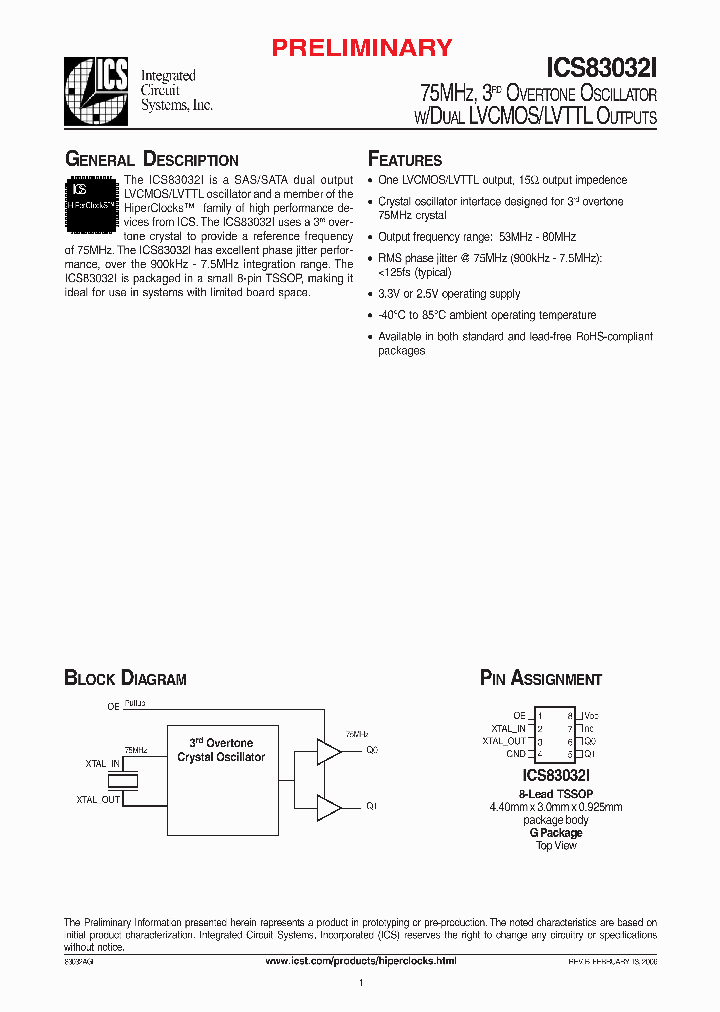 ICS83032AGI_338673.PDF Datasheet