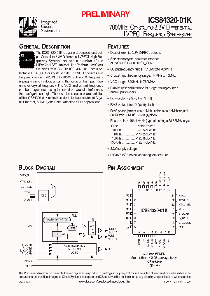 ICS84320-01K_353535.PDF Datasheet