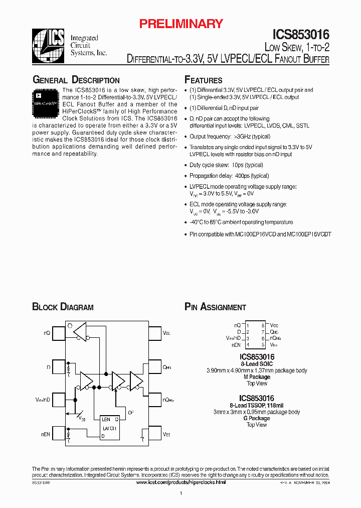 ICS853016_367654.PDF Datasheet