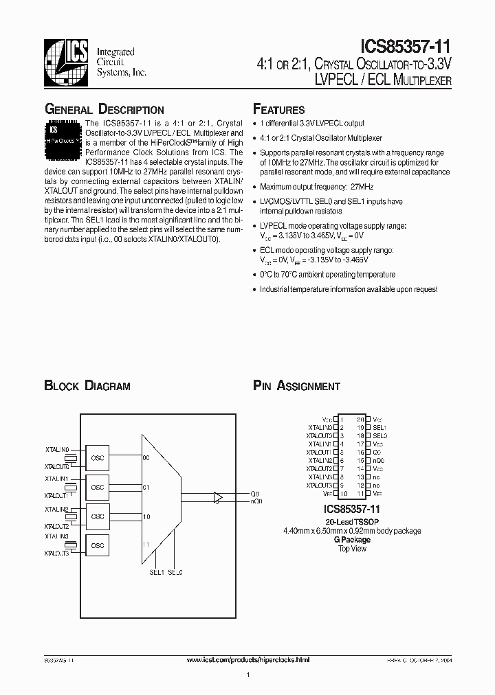 ICS85357-11_381356.PDF Datasheet