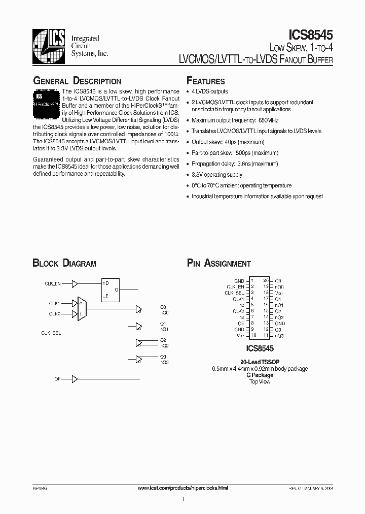 ICS8545_351188.PDF Datasheet