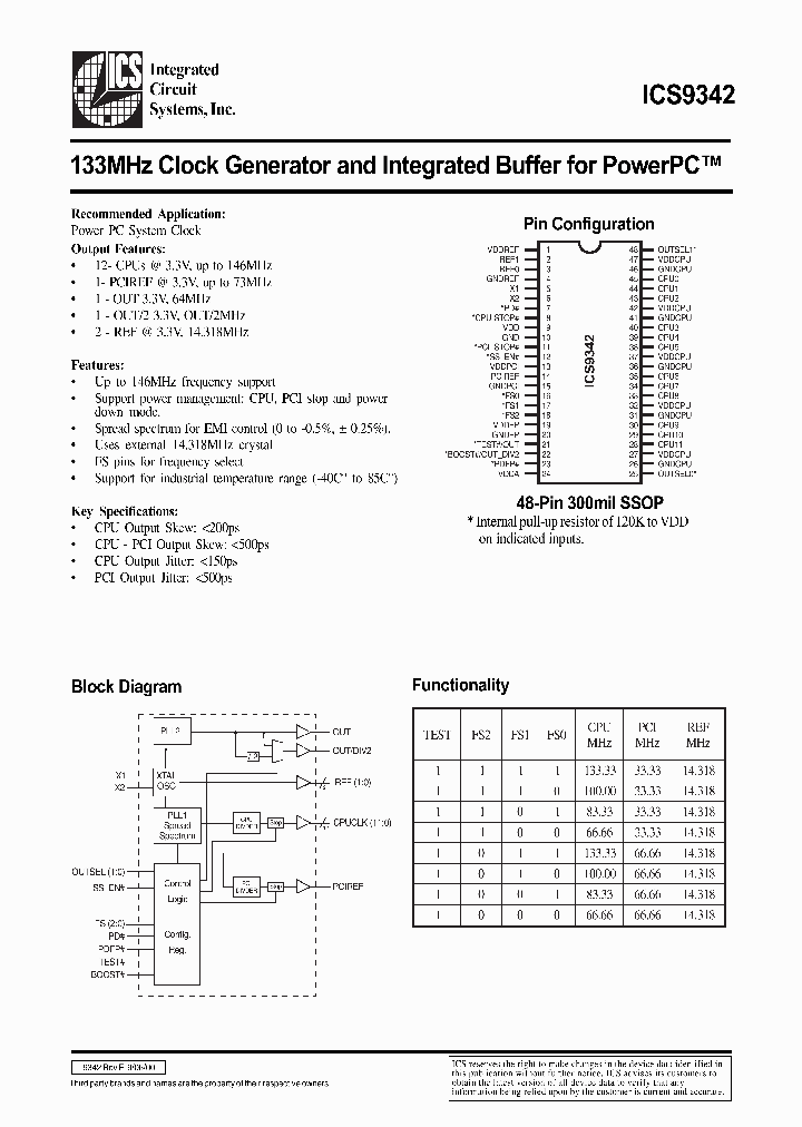 ICS9342_333098.PDF Datasheet