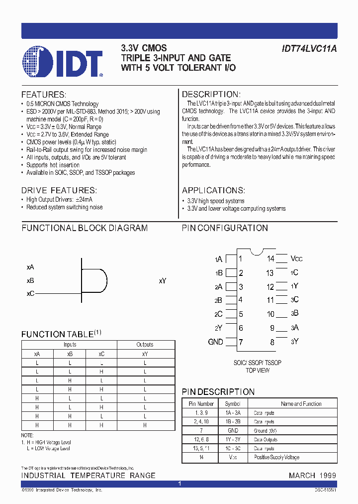 IDT74LVC11A_334765.PDF Datasheet