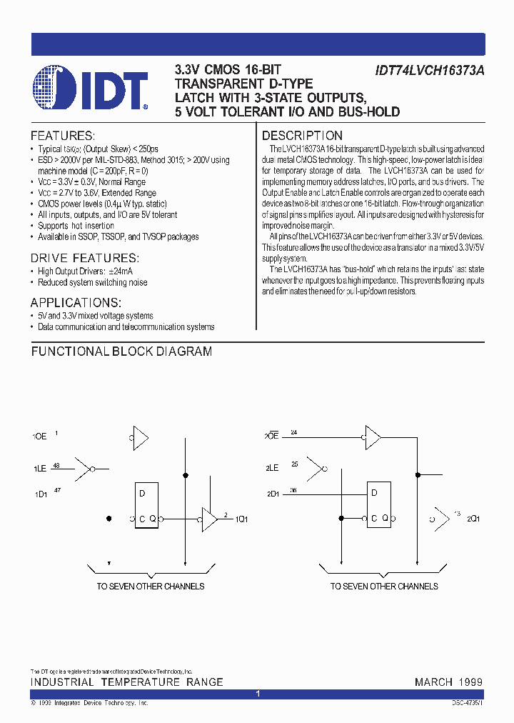 IDT74LVCH16373A_312981.PDF Datasheet