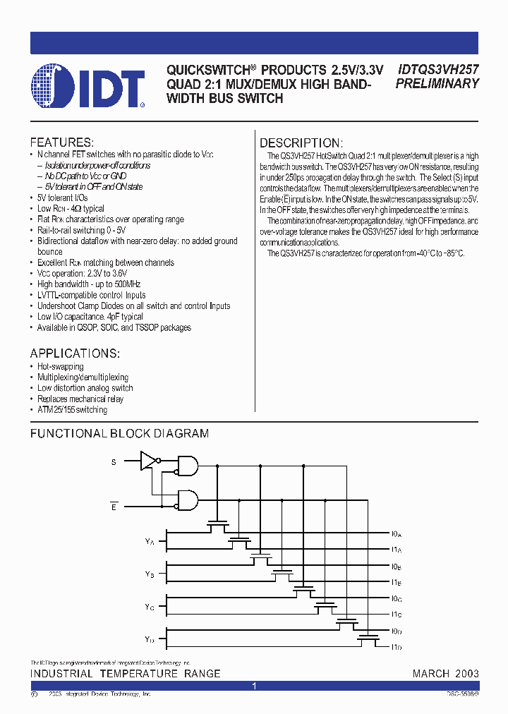IDTQS3VH257_354718.PDF Datasheet