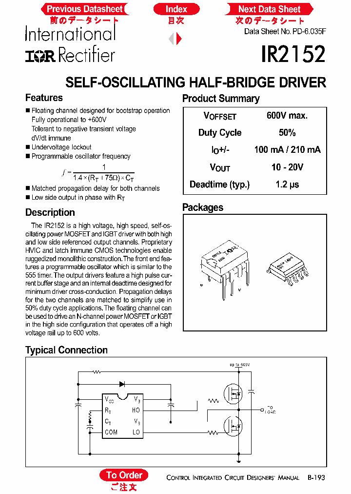 IR2152_313506.PDF Datasheet