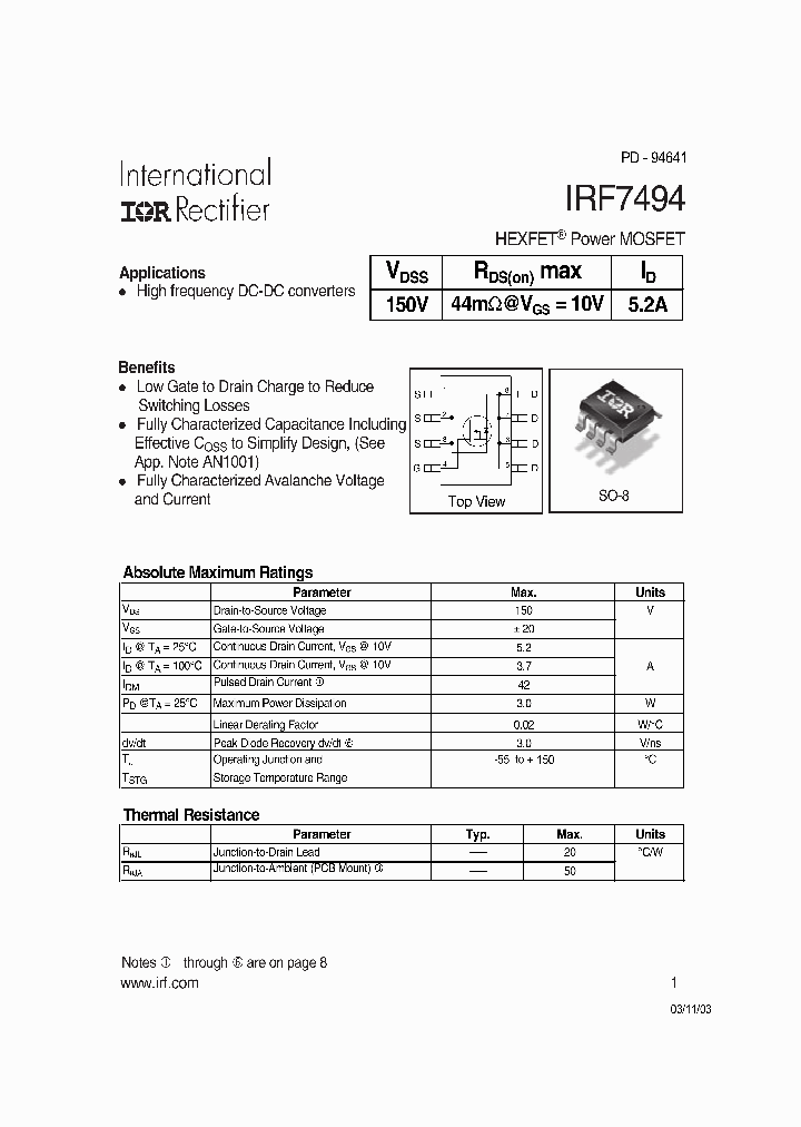 IRF7494_197111.PDF Datasheet