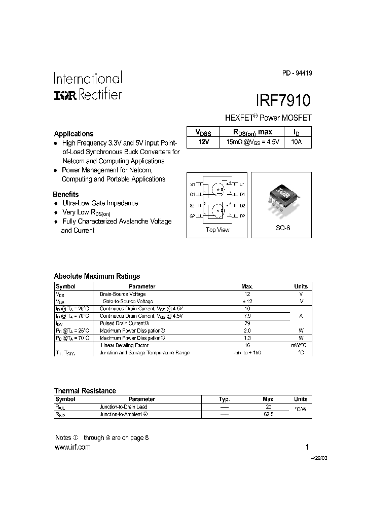IRF7910_309778.PDF Datasheet