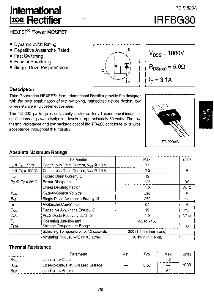 IRFBG30_199515.PDF Datasheet