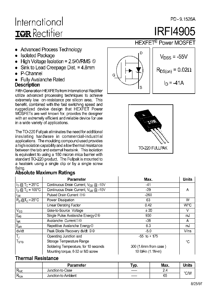 IRFI4905_335949.PDF Datasheet