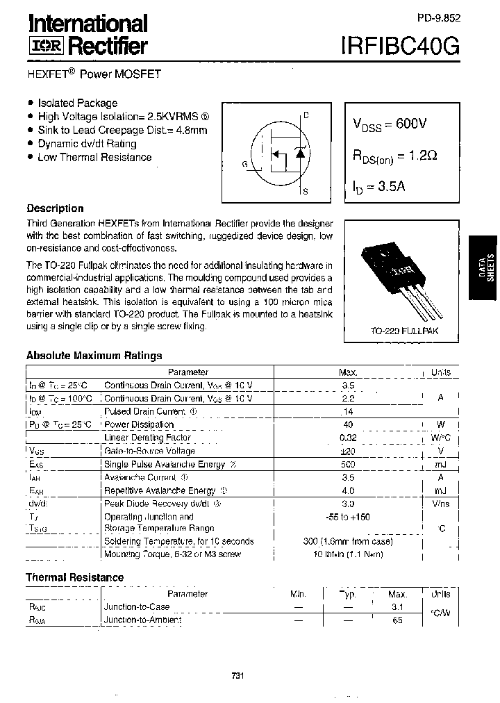IRFIBC40G_158916.PDF Datasheet