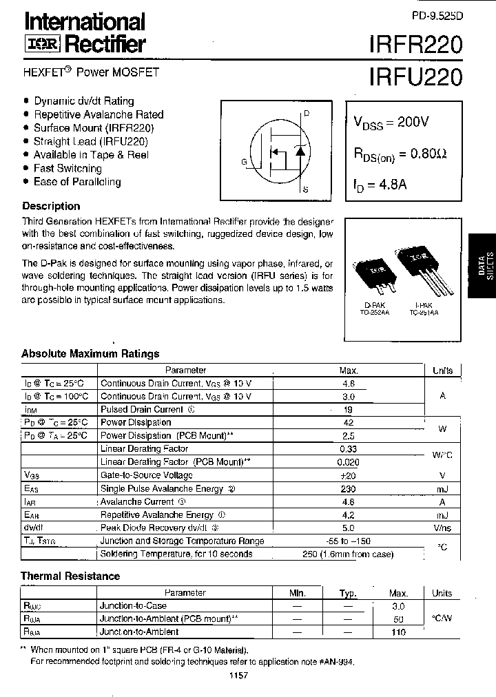 IRFR220_336637.PDF Datasheet