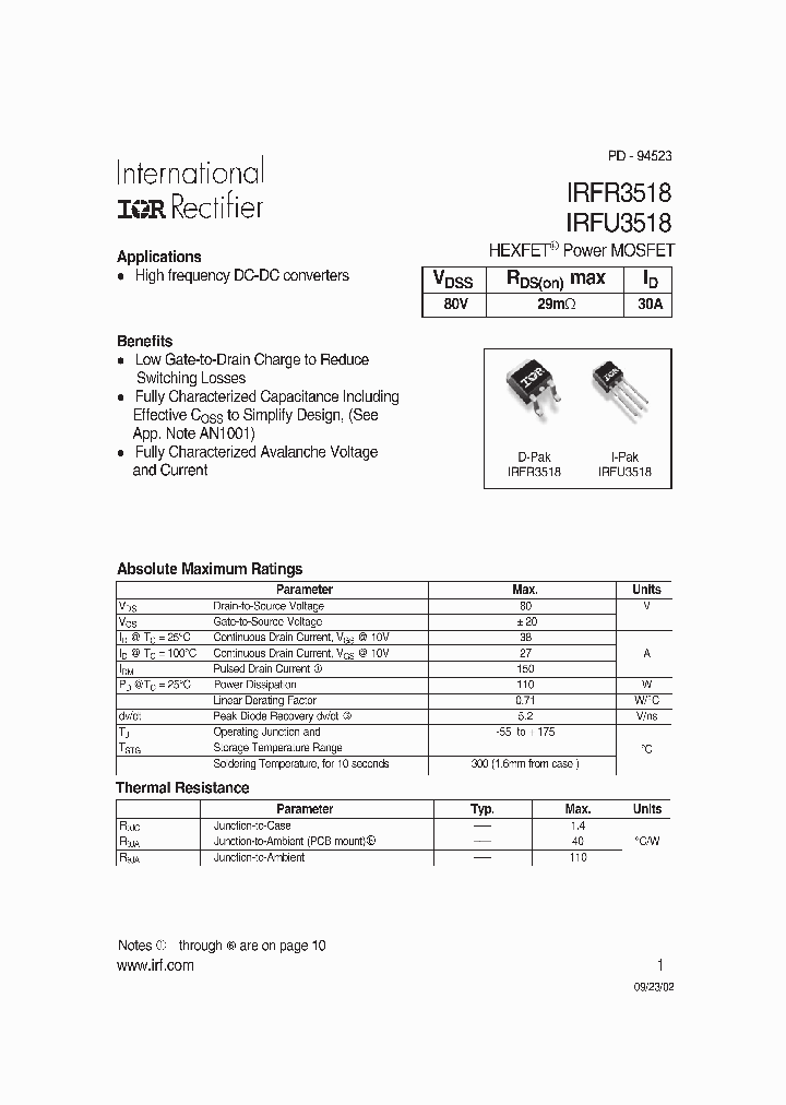 IRFR3518_367787.PDF Datasheet