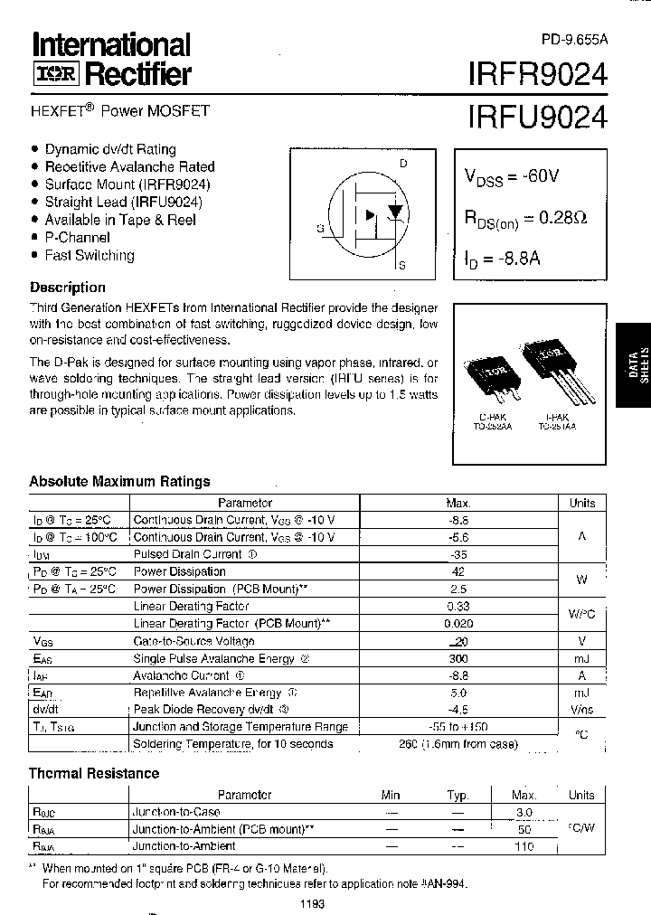 IRFU9024_185705.PDF Datasheet