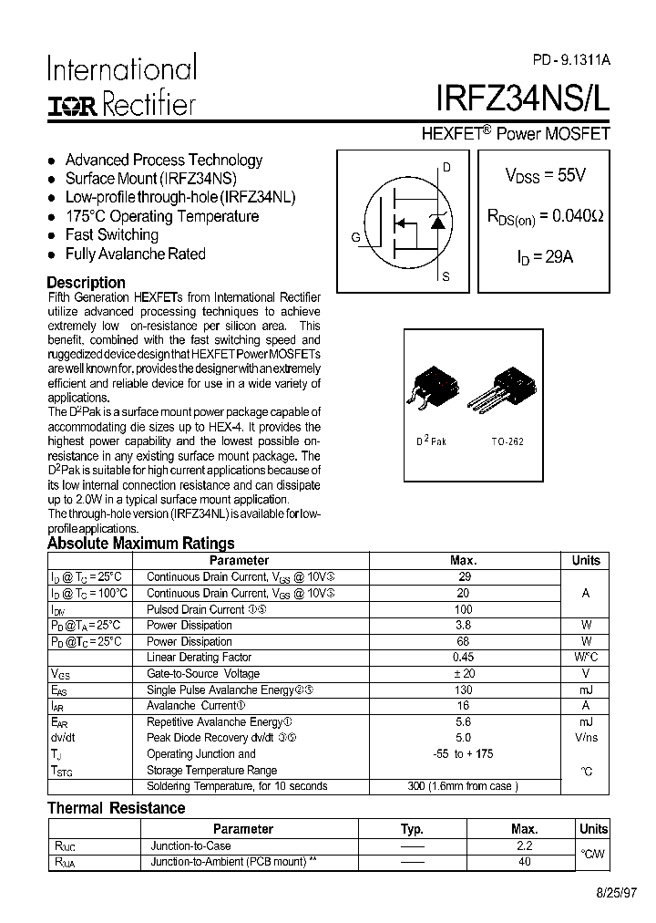 IRFZ34NS_327590.PDF Datasheet