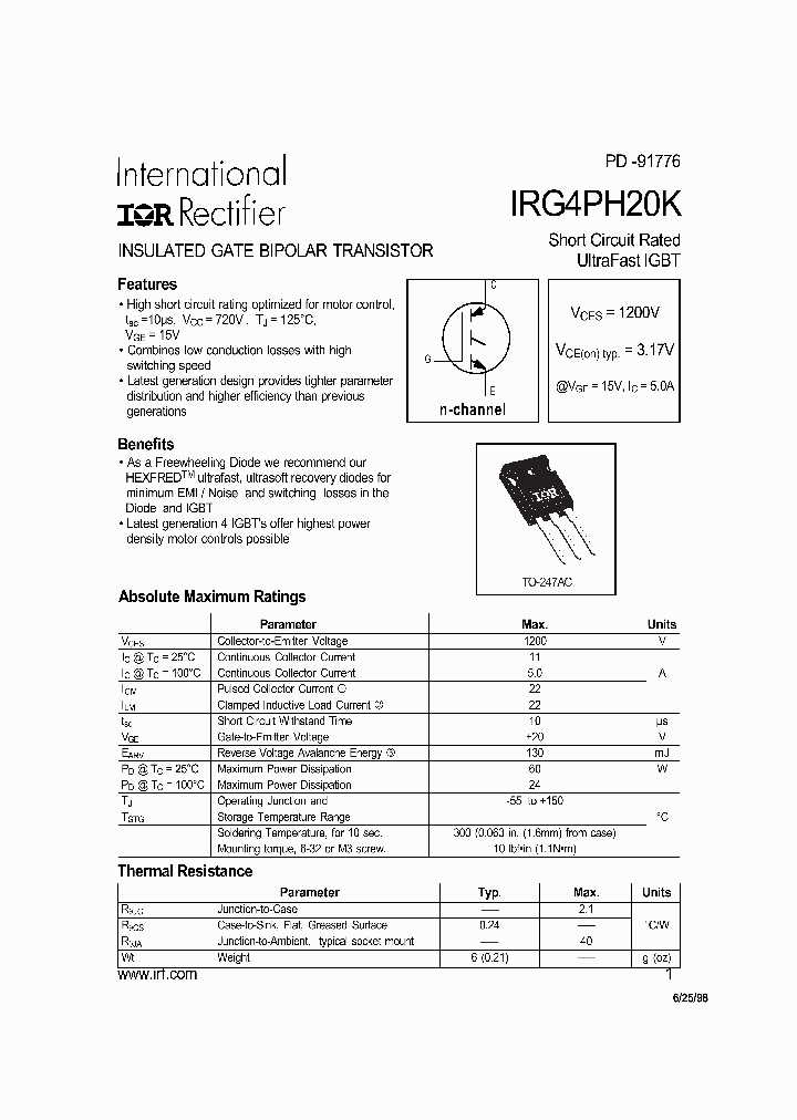 IRG4PH20K_354856.PDF Datasheet