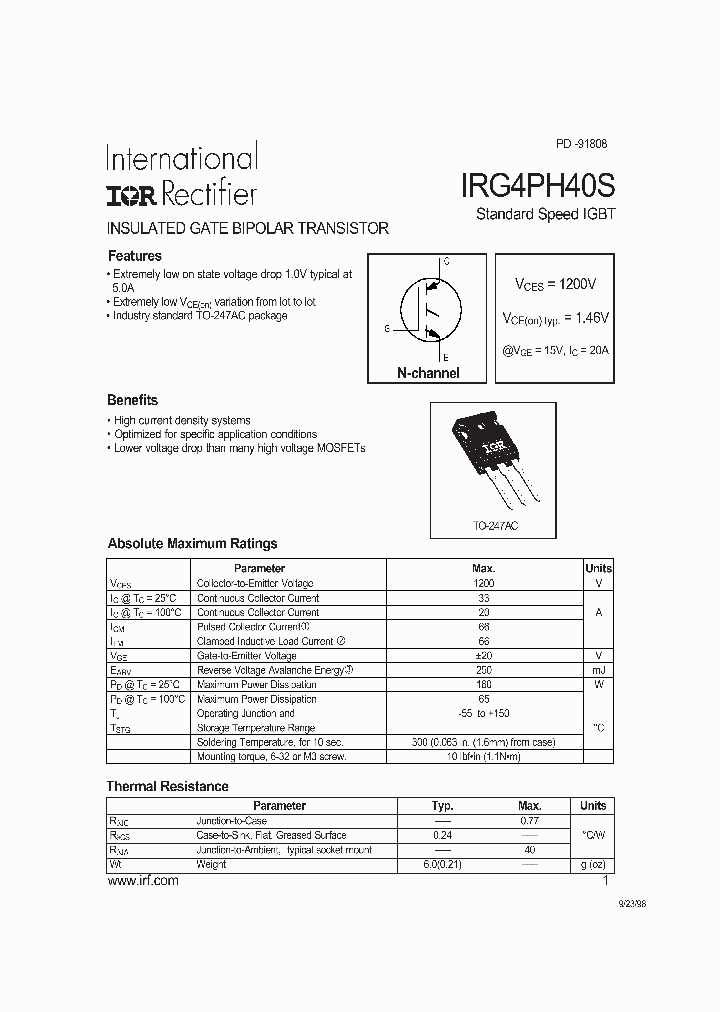 IRG4PH40S_324931.PDF Datasheet