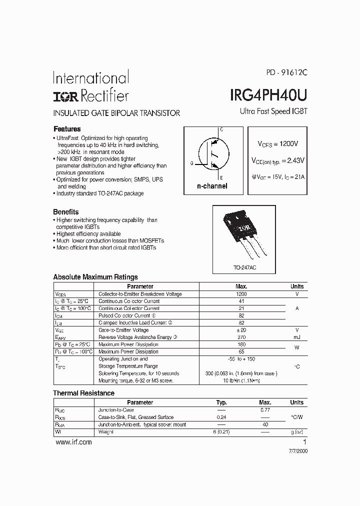 IRG4PH40U_324930.PDF Datasheet