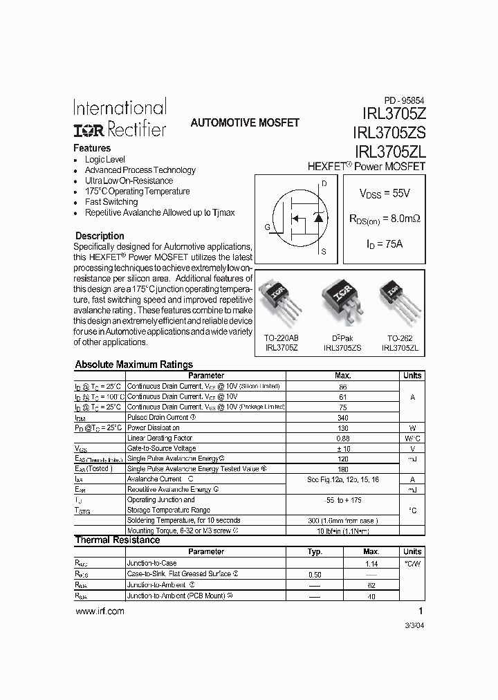 IRL3705Z_357933.PDF Datasheet