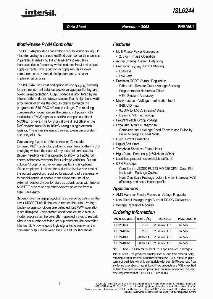 ISL6244HR_355739.PDF Datasheet