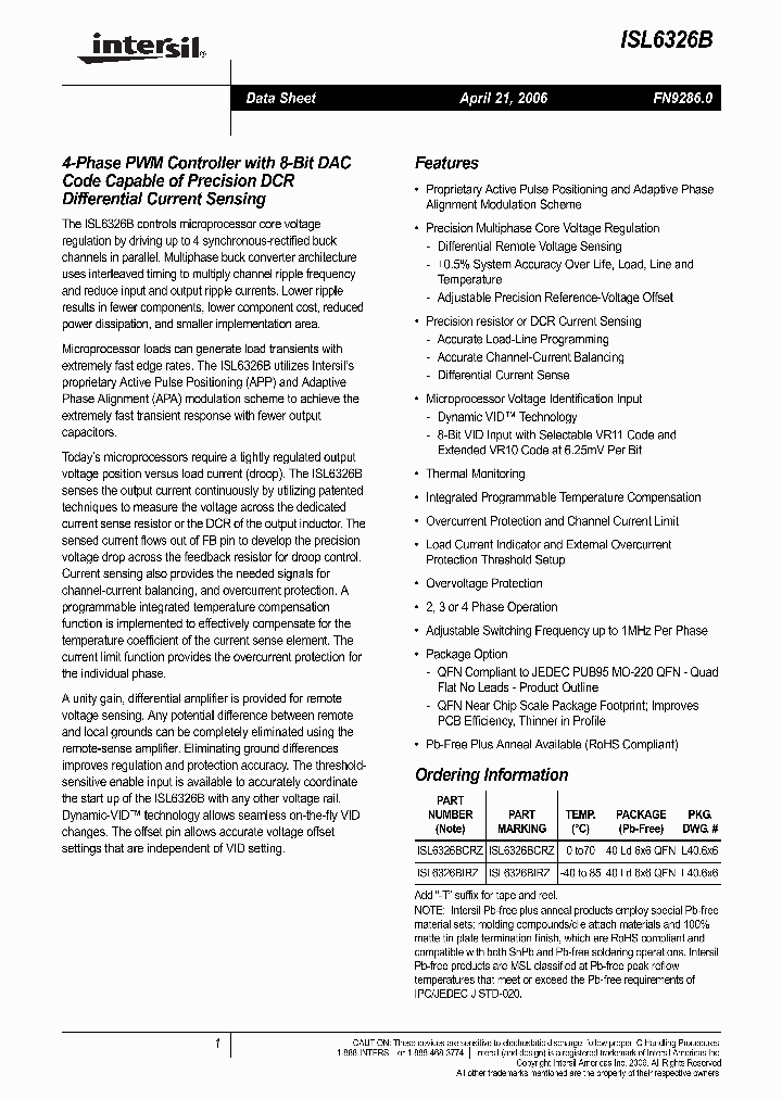 ISL6326B_313490.PDF Datasheet