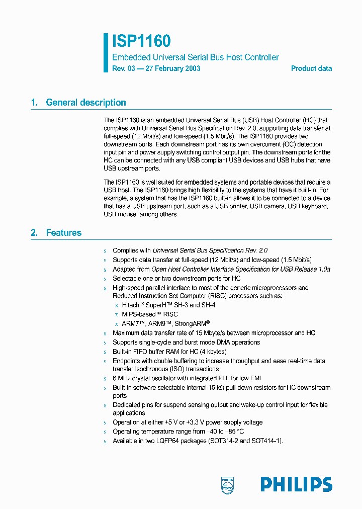 ISP1160_336684.PDF Datasheet