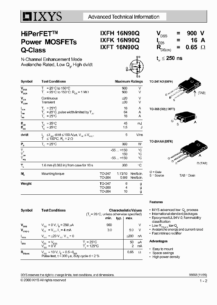 IXFT16N90Q_190063.PDF Datasheet