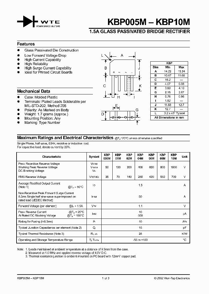 KBP10M_370047.PDF Datasheet