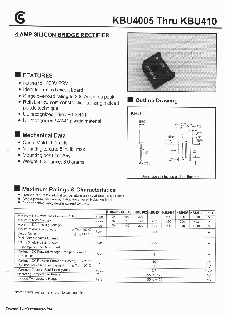 KBU401_62597.PDF Datasheet